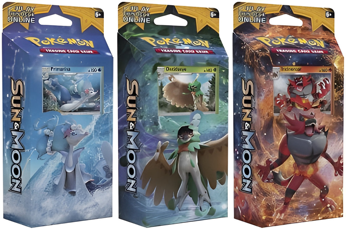 Pokemon French Soleil ET Lune Theme Deck Display