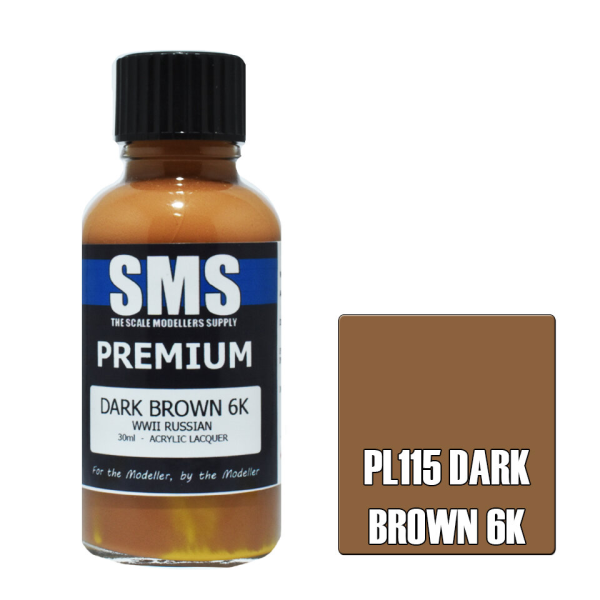 The Scale Modellers Supply (SMS) Premium DARK BROWN 6K 30ml(787099994037)(787099994037)