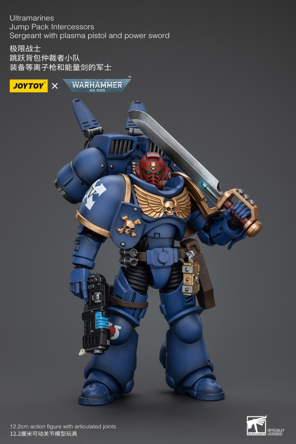 Joy Toy Ultramarines Jump Pack Intercessors Sergeant With Plasma Pistol And Power Sword | 6973130371378