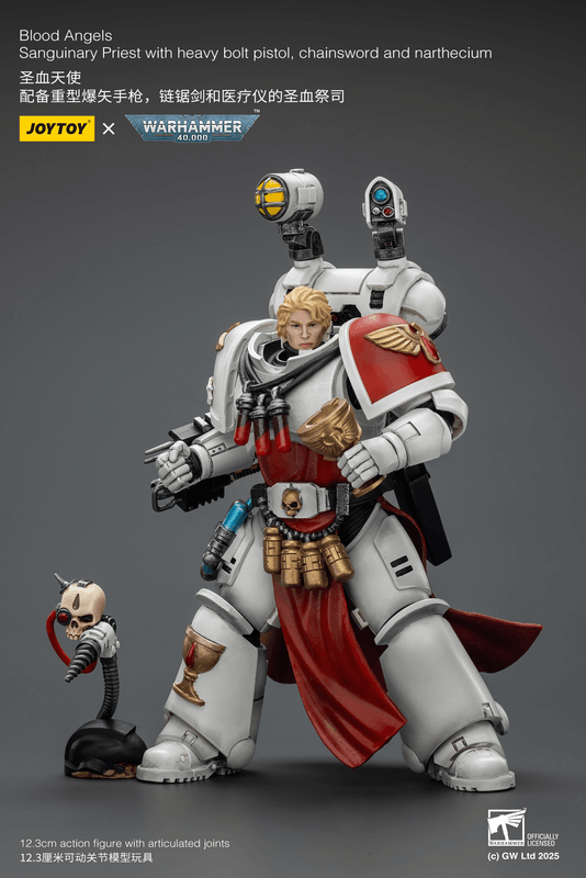 JOYTOY Blood Angels Sanguinary Priest with Heavy bolt pistol, chainsword and narthecium