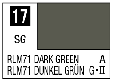 GSI Creos Mr. Color 17 - RLM71 Dark Green (Semi-Gloss/Aircraft)(4973028716160) | 4973028716160