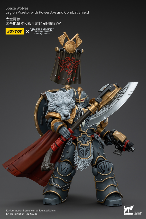 JOYTOY Space Wolves Legion Praetor with Power Axe and Combat Shield | 6927054400133