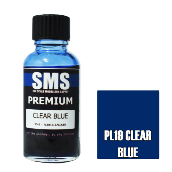 The Scale Modellers Supply (SMS) Premium CLEAR BLUE 30ml | 707959821006
