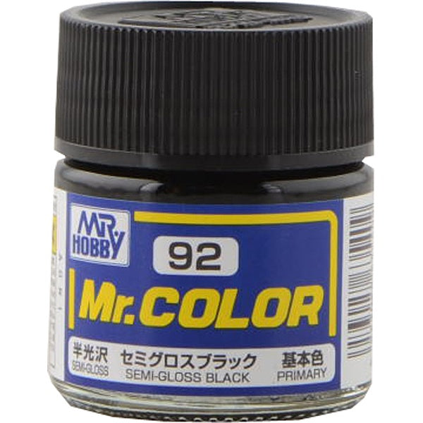 Mr Hobby Mr. Color 92 - Semi Gross Black (Semi-Gloss/Primary) | 4973028716801