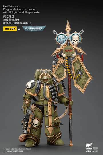 Death Guard Plague Marine Icon bearer with Boltgun and Plague knife | 6927054402915