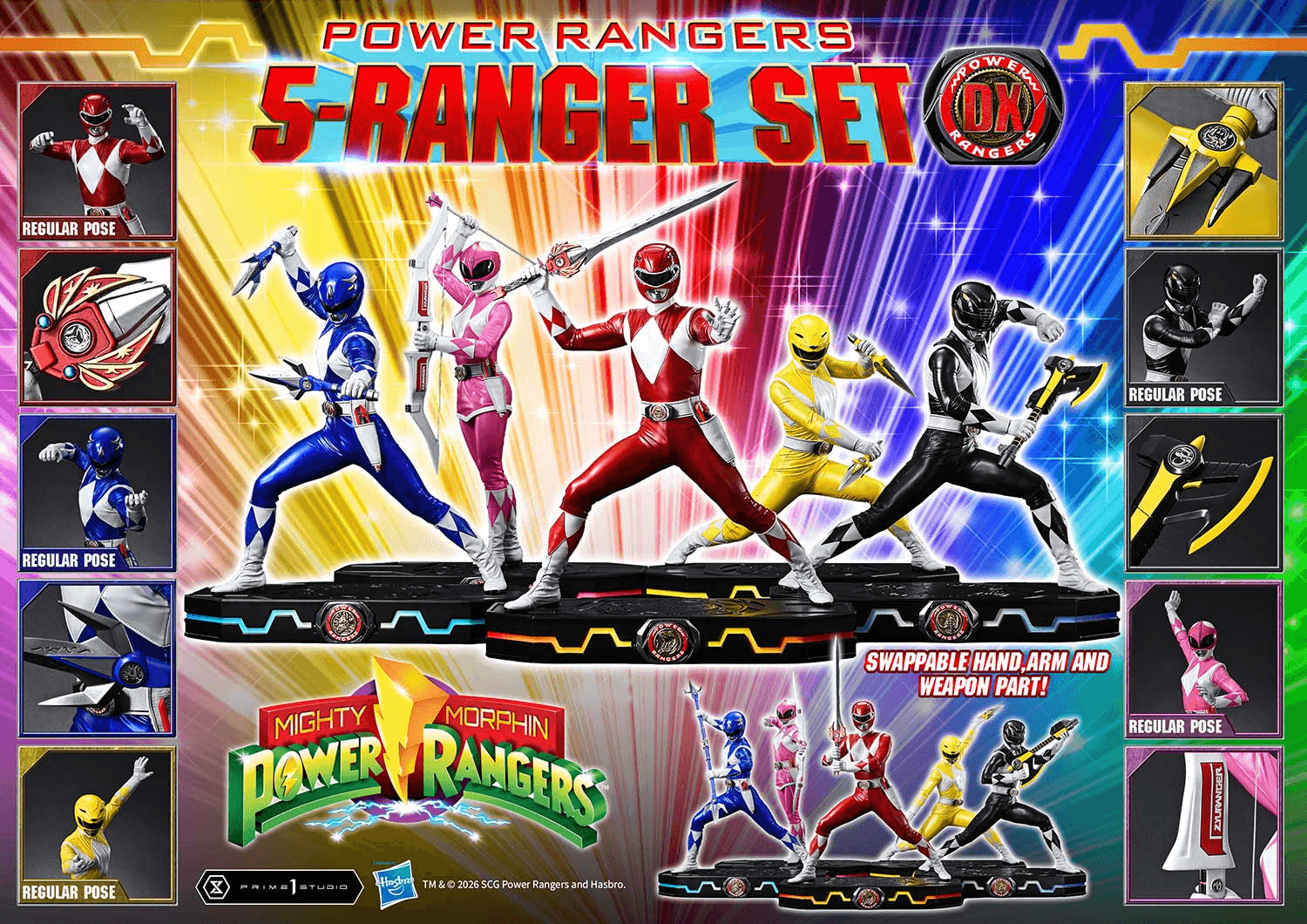 Premium Masterline Mighty Morphin Power Rangers Power Rangers 5-Ranger Set Deluxe Version