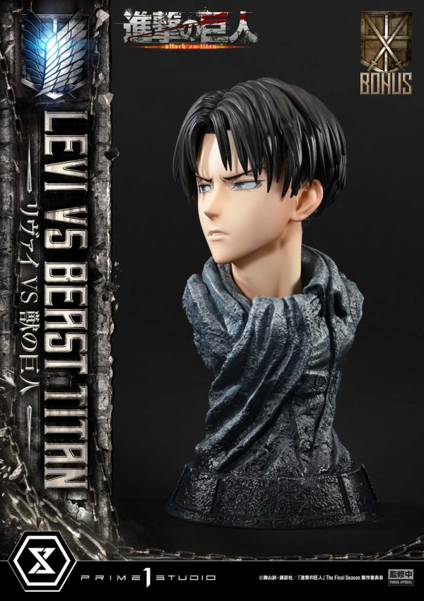 Prime 1 Studio Ultimate Premium Masterline TV animation Attack On Titan Levi versus Beast Titan Bonus Version | 4582647120069