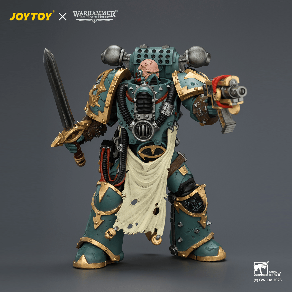 Sons of Horus Maloghurst the Twisted, the Warmaster's Equerry with Legion Standard and Banestrike Bolter | 6927054404339