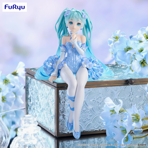 FuRyu Hatsune Miku Noodle Stopper Figure -Flower Fairy Nemophila Pail Blue Color ver.-