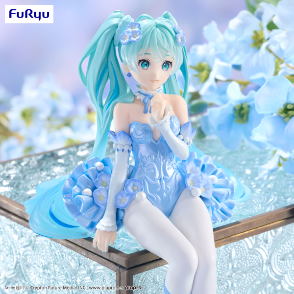 FuRyu Hatsune Miku Noodle Stopper Figure -Flower Fairy Nemophila Pail Blue Color ver.-