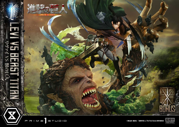 Prime 1 Studio Ultimate Premium Masterline TV animation Attack On Titan Levi versus Beast Titan Bonus Version | 4582647120069