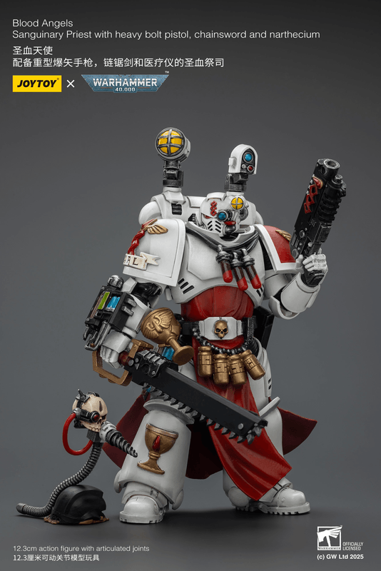JOYTOY Blood Angels Sanguinary Priest with Heavy bolt pistol, chainsword and narthecium