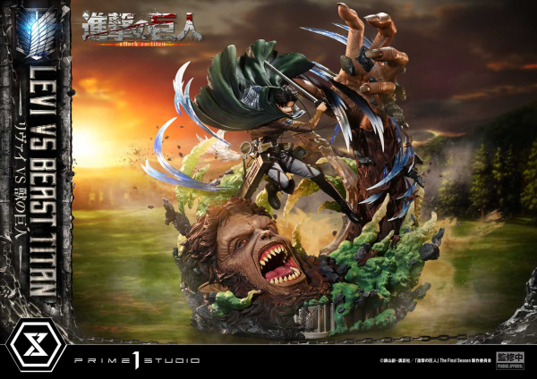Prime 1 Studio Ultimate Premium Masterline TV animation Attack On Titan Levi versus Beast Titan | 4582647120052