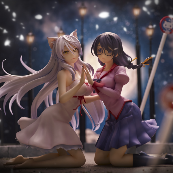 Union Creative "Nekomonogatari" Tsubasa Hanekawa Set of 2 Complete Figure(4589642715894)(4589642715894)