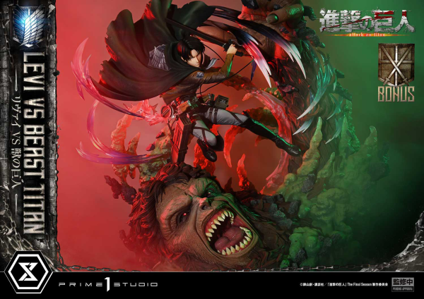 Prime 1 Studio Ultimate Premium Masterline TV animation Attack On Titan Levi versus Beast Titan Bonus Version | 4582647120069