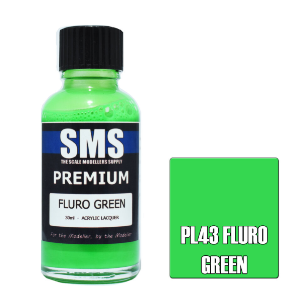 The Scale Modellers Supply (SMS) Premium FLURO GREEN 30ml | 707959821242