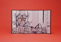 Mononoke Mini Folding Screen Ink Painting Medicine Seller | 4580590187139