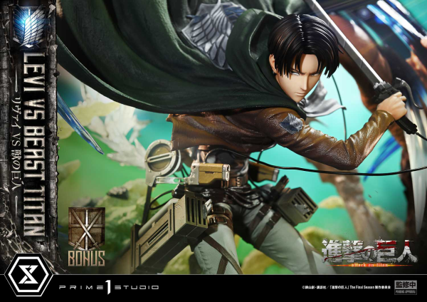 Prime 1 Studio Ultimate Premium Masterline TV animation Attack On Titan Levi versus Beast Titan Bonus Version | 4582647120069