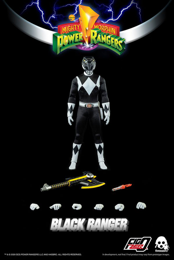 Three Zero Mighty Morphin Power Rangers - FigZero 1/6 Black Ranger | 4897056203150