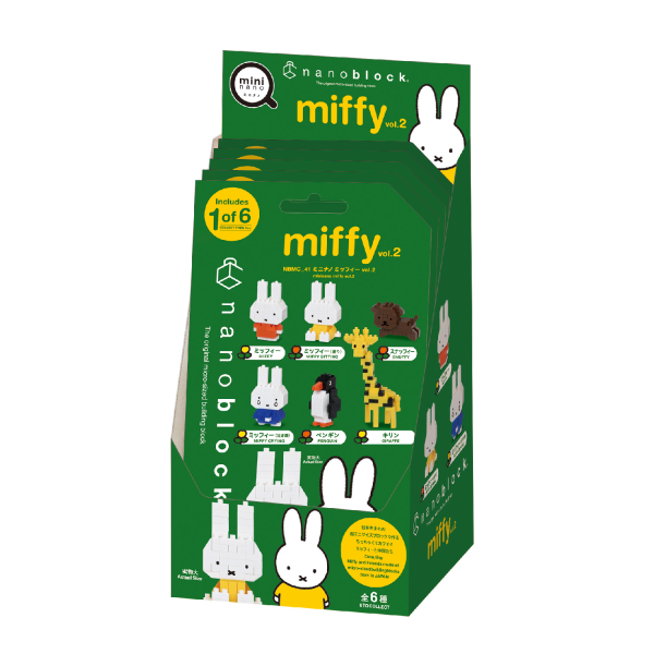 Kawada Miffy Assortment 2 (Blind Box), "Miffy", Nanoblock Mininano Series (Box/6)(4972825224021)(4972825224021)