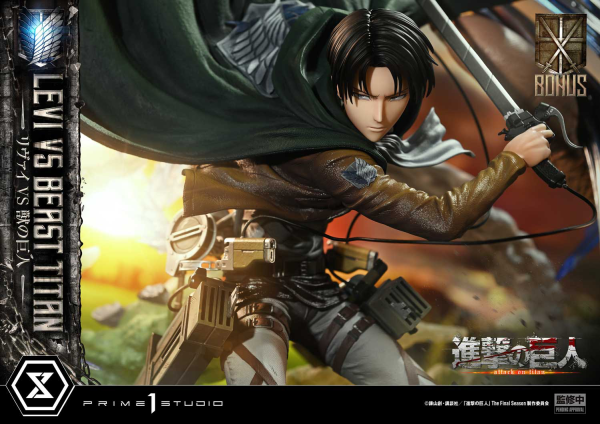 Prime 1 Studio Ultimate Premium Masterline TV animation Attack On Titan Levi versus Beast Titan Bonus Version | 4582647120069