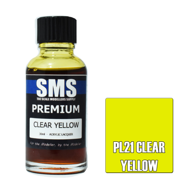 The Scale Modellers Supply (SMS) Premium CLEAR YELLOW 30ml | 707959821020