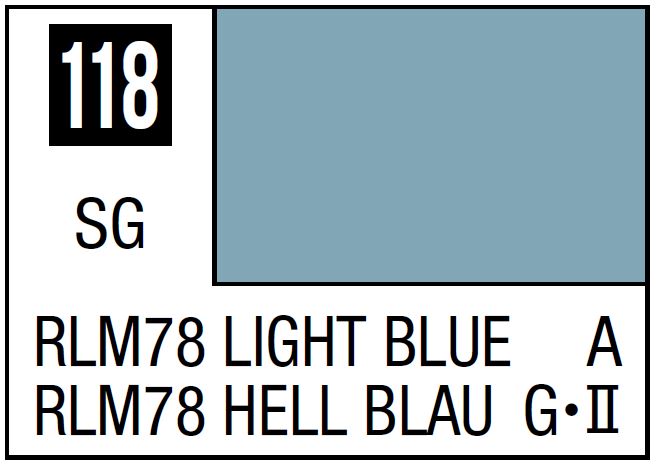 Mr Hobby Mr. Color 118 - RLM78 Light Blue (Semi-Gloss/Aircraft) | 4973028635560