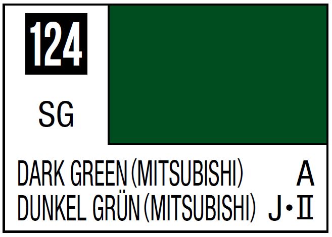 Mr Hobby Mr. Color 124 - Dark Green (Mitsubishi) (Semi-Gloss/Aircraft) | 4973028635621