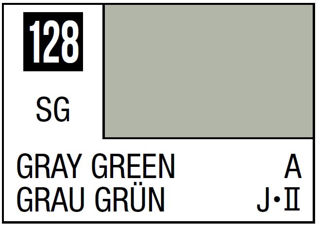 Mr Hobby Mr. Color 128 - Gray Green (Semi-Gloss/Aircraft) | 4973028635669