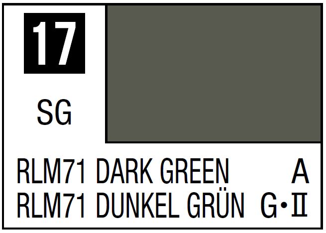 Mr Hobby Mr. Color 17 - RLM71 Dark Green (Semi-Gloss/Aircraft) | 4973028535761