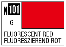 Mr Hobby Acrysion N101 - Fluorescent Red (Semi-Gloss/Primary) | 4973028927849