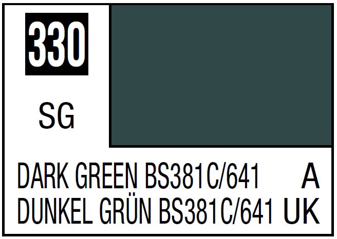 Mr Hobby Mr. Color 330 - Dark Green BS381C/641 (Semi-Gloss/Aircraft) | 4973028735161