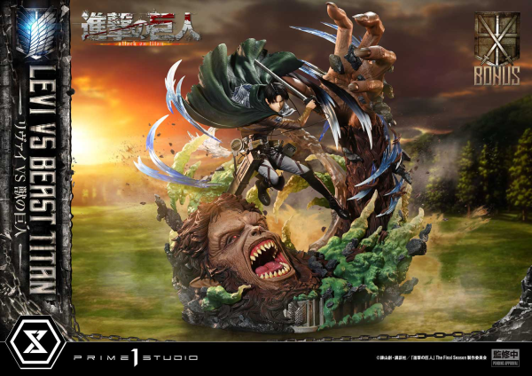 Prime 1 Studio Ultimate Premium Masterline TV animation Attack On Titan Levi versus Beast Titan Bonus Version | 4582647120069