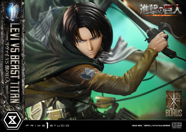 Prime 1 Studio Ultimate Premium Masterline TV animation Attack On Titan Levi versus Beast Titan Bonus Version | 4582647120069