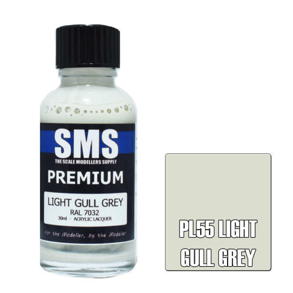 The Scale Modellers Supply (SMS) Premium LIGHT GULL GREY RAL7032 30ml | 707959821365
