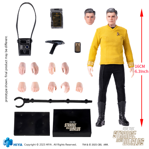 HIYA TOYS Exquisite Super Series 1/12 Scale 6 Inch STAR TREK Strange New Worlds Pike Action Figure(6957534203985)(6957534203985)