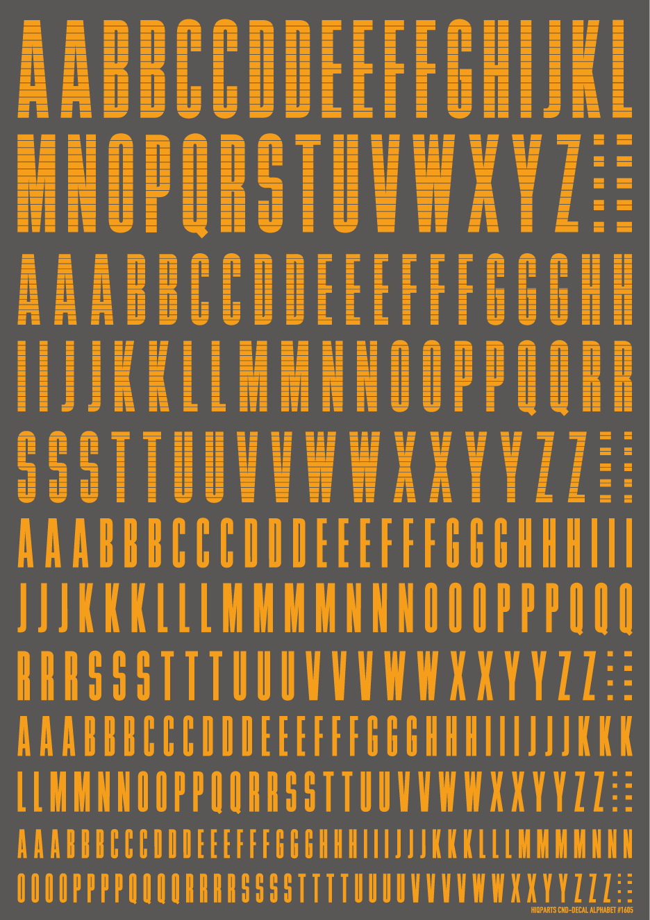 HiQ Parts CND Decal Alphabet Yeellowish Orange (1pc)