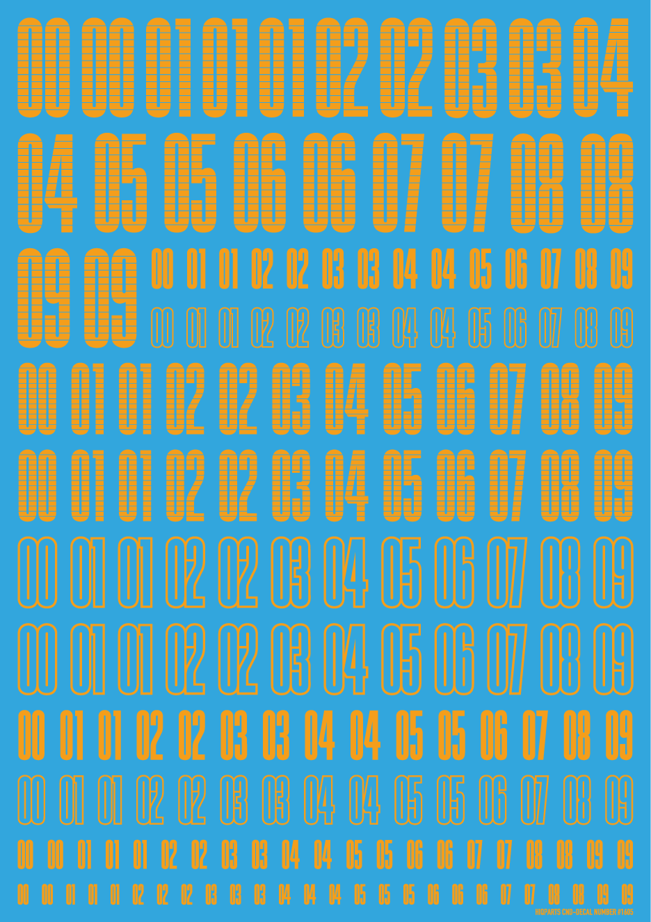 HiQ Parts CND Decal Number Yellow Orange (1pc)