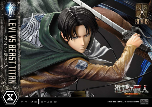 Prime 1 Studio Ultimate Premium Masterline TV animation Attack On Titan Levi versus Beast Titan Bonus Version | 4582647120069