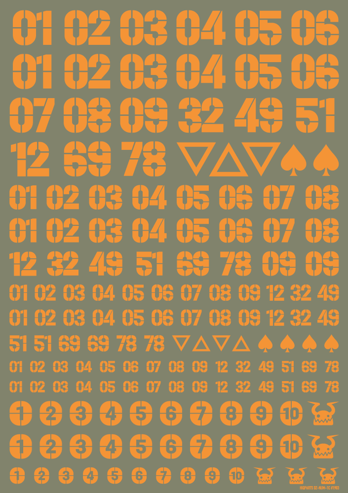 HiQ Parts DZ Number Decal Orange (1pc)