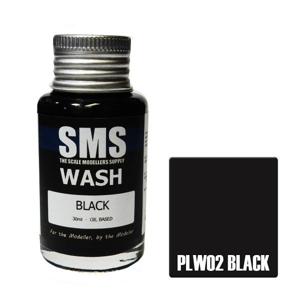 The Scale Modellers Supply (SMS) Wash BLACK 30ml | 707959821600