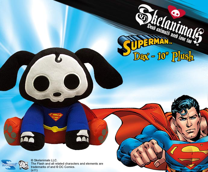 Skelanimals DC Plush 10 Inch - Superman Dax | 0816355008543