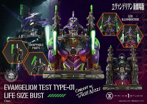 Prime 1 Studio Life Size Bust Evangelion Test Type-01 (Concept By Josh Nizzi) Bonus Version | 4582647121820