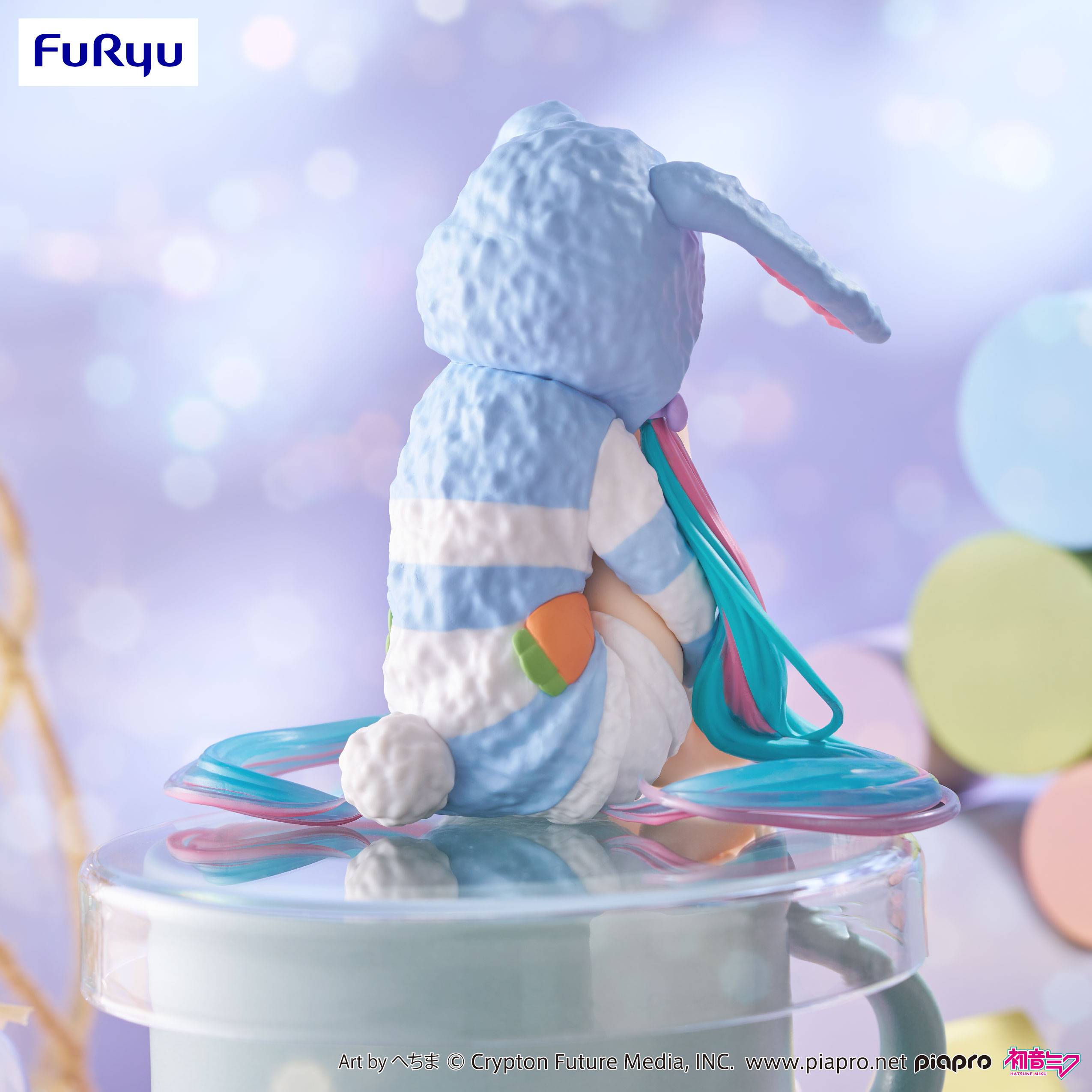 Hatsune Miku Noodle Stopper Figure -Rabbit Ear Hood Pajama Blue Color ver.- | 4571623501626