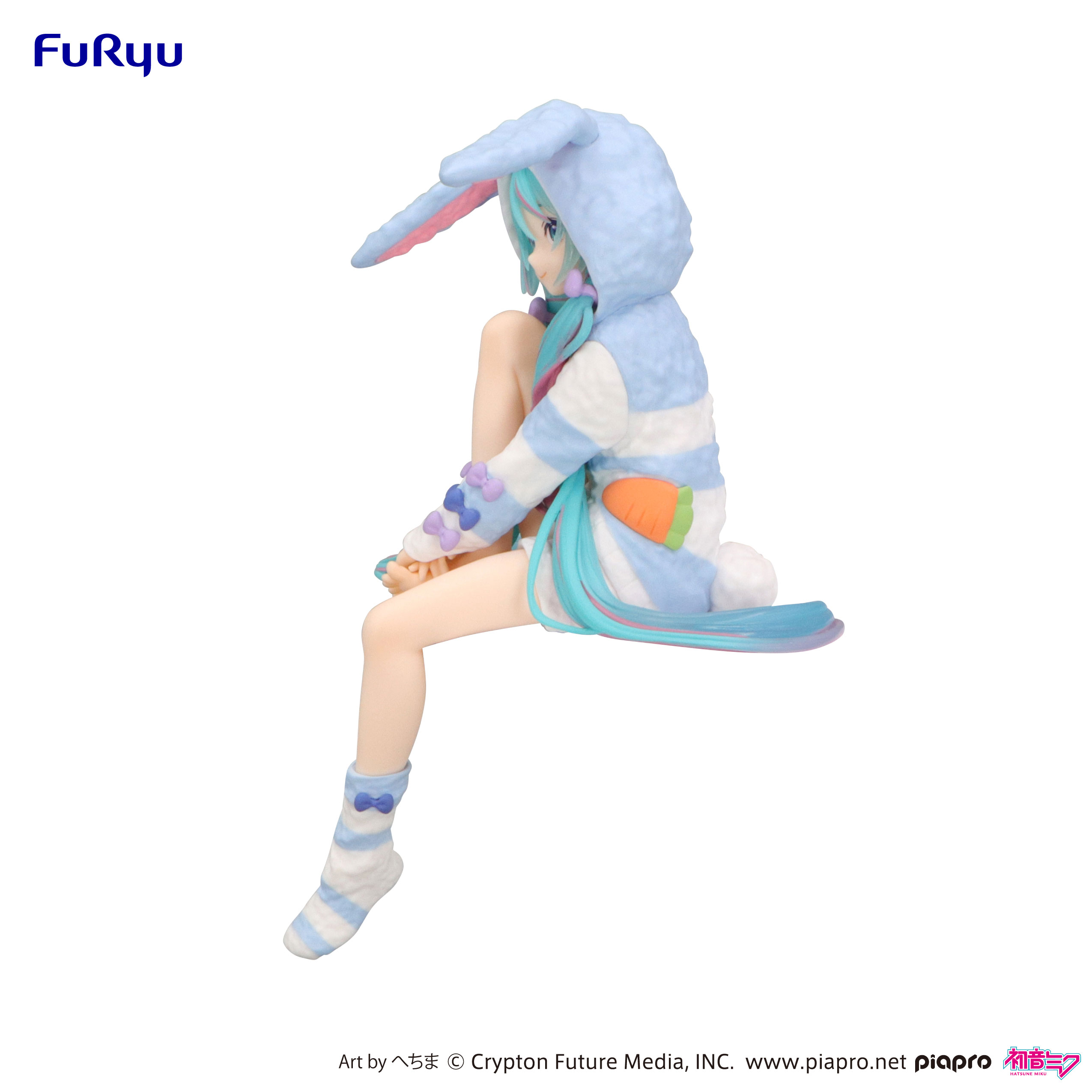 Hatsune Miku Noodle Stopper Figure -Rabbit Ear Hood Pajama Blue Color ver.- | 4571623501626