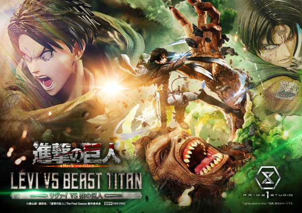 Prime 1 Studio Ultimate Premium Masterline TV animation Attack On Titan Levi versus Beast Titan Bonus Version | 4582647120069