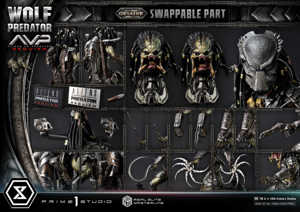 Prime 1 Studio Real Elite Masterline Aliens vs. Predator: Requiem Wolf Predator DX Bonus Version | 4582647121646