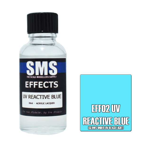 The Scale Modellers Supply (SMS) Effects UV REACTIVE BLUE 30ml | 707959821563