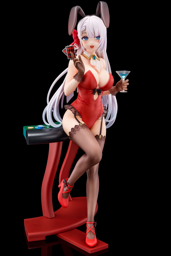 Hakoiri-musume Riselia Ray Crystalia wearing crimson bunny costume with Nip Slip Gimmick System | 4570000500160