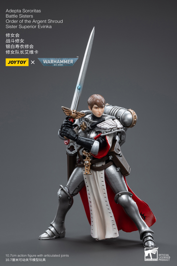 Joy Toy Warhammer 40K-Adepta Sororitas Battle Sisters Order of the Argent Shroud Sister Superior Evinka | 6973130374614